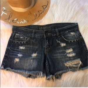 Guess Destroyed Denim Shorts